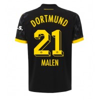 Fotbalové Dres Borussia Dortmund Donyell Malen #21 Venkovní 2023-24 Krátký Rukáv